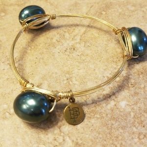 Bourbon and Bowties gray bead bracelet